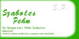 szabolcs pehm business card